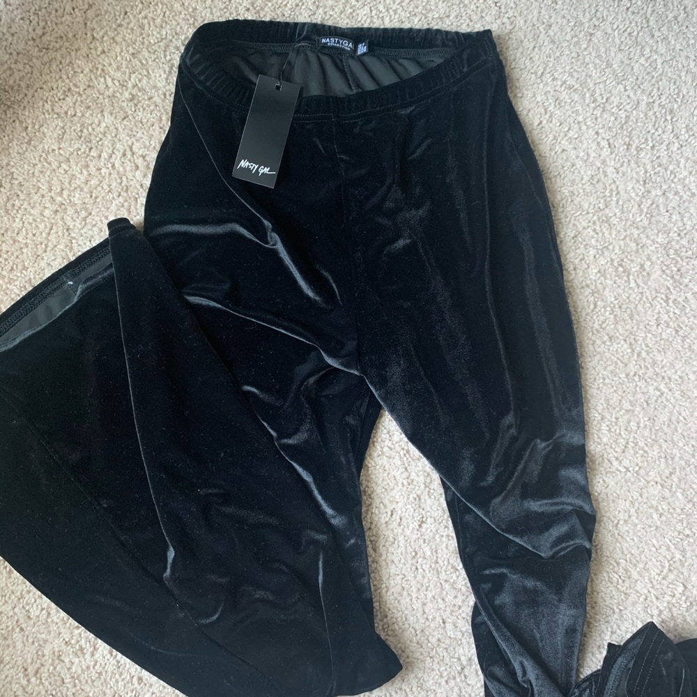 Nasty Gal Velvet Flare Pants NWT